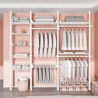 ราคา SH96 ราวตากผ้า DIY ราวตากผ้าคอนโด พับเก็บได้ ราวตากผ้าในร่ม ราวแขวนเสื้อ ไม่ต้องเจาะเพดาน (23078156750)