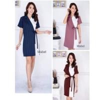 ราคา เดรสสูทไขว้ลายทางทูโทน ผูกโบว์ข้าง (5402932378)