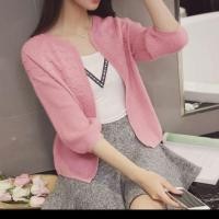 ราคา เสื้อคลุมไหมพรม แขนสามส่วนสีสวย น่ารักมาก ขนาดฟรีไซด์ (606467204)