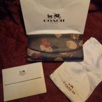 ราคา ลดหนักมาก!! กระเป๋าตัง Coach ใบยาว hiend สีดำ ลายดอก (1292785843)