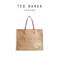 ราคา Ted Baker Women's Floraff Floral Applique Extra Large Raffia Icon Bag Pink (49907470420)