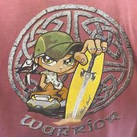 ราคา เสื้อยืด มือสอง เสื้อสเก็ต ลายเด็กแนว WARRIOR Skateboards Vtg. (40675208227)