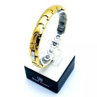 ราคา Royal Crown สร้อยข้อมือเพื่อสุขภาพ ฝังเม็ดเพื่อสุขภาพและชุบทองอย่างดี รุ่น The Best 100 ( สี Gold ) (3169532658)