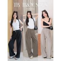 ราคา The Bottom กางเกงขายาวจีบทวิสหน้า ทรงกระบอกใหญ่ ผ้าทิ้งตัว มีน้ำหนัก - รุ่น TB trousers (29960326995)