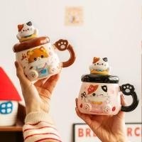 ราคา แก้วมัคคิตตี้ น่ารัก มีฝาปิด แก้วกาแฟ แก้วน้ำสำนักงาน ของขวัญวันเกิด สำหรับผู้หญิง (52659693658)