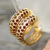 ราคา ต่างหูพลอยโกเมนจันทบุรี (Garnet) เรือนเงินแท้92.5%ชุบทองคำ พลอยสีแดงอมน้ำตาล เนื้อใส พลอยแท้บ่อ จัน (50961406115)