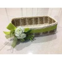 ราคา ตะกร้าหวาย และผักตบชวา ขนาด 30 x 16 x 8 cm พร้อมดอกไม้ประดิษฐ์สวยงาม (1858467215)