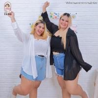 ราคา [ ส่งฟรี ] เสื้อเชิ้ตชีฟอง เสื้อคนอ้วน เสื้อแขนยาวคนอ้วน แขนยาว ผ่าข้าง สาวอวบ A195 พลัสไซส์ (24635705229)