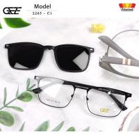 ราคา กรอบแว่นสายตา GEZE Clip-On รุ่น 2265 - C1 เต็มกรอบสีดำ คลิปออนแม่เหล็ก เลนส์กันแดดPolarized (25834530170)