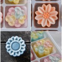 ราคา 12ชิ้น /1 โหล / พร้อมส่ง/ถูก/คมชัด พิมพ์เดี่ยว พิมพ์ซิลิโคน พิมพ์วุ้น ขนมชั้น ลาย ผกากรอง กระดุมทอง ไฮเดรนเยีย (เลือกแบบ (42963508511)