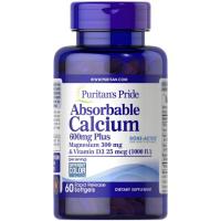 ราคา Puritan Absorbable Calcium 600 mg plus Magnesium & Vitamin D3 ในรูปแบบแคปซูลนิ่ม 60 softgels (43318949908)