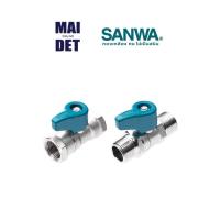 ราคา SANWA สต๊อปวาล์ว มินิบอลวาล์ว ซันวา 2 ทาง mini ball valve 2 way 4 หุน 1/2" ผผ. (MM) และ มม. (FF) ผม (MF) (24344539620)