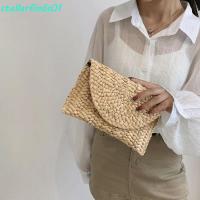ราคา เป็นตัวเอก สานกระเป๋าคลัทช์,เป็นมิตรกับสิ่งแวดล้อมออกแบบที่เรียบง่ายเปลือกข้าวโพดกระเป๋า,ใหม่อินเทรนด์โบฮีเมียนสีทึบกระเป๋าฟางขนาดใหญ่ฤดู (51909757019)