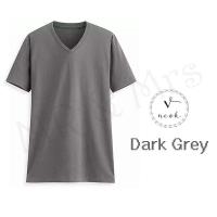 ราคา เสื้อยืดสีพื้น เสื้อคอวี เสื้อยืดคอวี T-Shirt ผ้าCotton (สีเทาเข้ม) (10133596897)