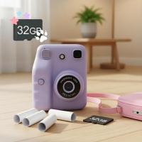 ราคา ชุดกล้องดิจิทัลสีสดใสสําหรับเด็กทนทาน: พิมพ์ภาพทันที, เมมโมรี่การ์ด 32GB, ม้วนกระดาษ 5 ม้วน & กระเป๋าพกพา (50461317300)