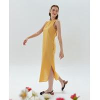 ราคา Yellow Climate linen dress เดรสผ้าลินินแท้ระบายอากาศ ใส่ได้ทุกโอกาส มีซับในอย่างดี ผูกโบว์ด้านหลังค่ะ (24376327626)