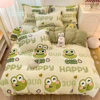 ราคา ชุดเครื่องนอน 3 ชิ้นไม่มีผ้าห่มผ้าฝ้ายโพลี ผ้าคลุมที่นอน 2–10ซม. ลายกบเขียวสุข ขนาดตั้งแต่ 1ม2 ถึง 2ม (46859271881)