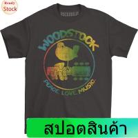 ราคา เสื้อยืดแขนสั้น Woodstock Men's Colorful Logo Slim Fit T-Shirt Coal Men's Women's T-shirts (18321277565)