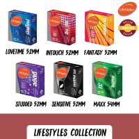 ราคา ถุงยางอนามัย Lifestyles lovetime 52mm, Intouch 52mm, fantasy 52mm, studded 52mm, sensitive 52mm, maxx 54mm 1กล่อง 3 ชิ้น (10414436515)