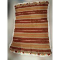 ราคา ผ้าห่มขนสัตว์ ทอลาย สีส้ม เขียว น้ำตาล ขนาด 100x150 cm (21892805474)