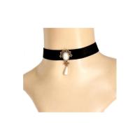 ราคา TANITTgems Vintage White Pearls Black Velvet short Necklace (216673287)