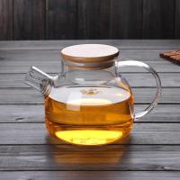 ราคา Glass Teapot Heat Resistant Glass Tea Infuser Pot With Wooden Cover Flower Tea Puer kettle Coffee Cup Teapot Set (26860822599)