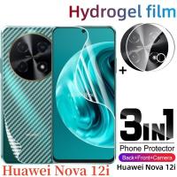 ราคา 3in1 ด้านหน้ากลับคลุมทั้งหมดป้องกันฟิล์ม Hydrogel สําหรับ Huawei Nova 13i 11i 12i 12 i 12SE 12s 13Pro Nova12i Nova12SE 4G 5G เลนส์กล้องด้านหลังป้องกันหน้าจอฟิล์มป้องกัน (25179876439)