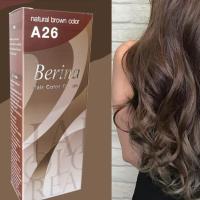 ราคา เบอริน่า A26 สีน้ำตาลธรรมชาติ ฮิตมาก เปลี่ยนสีผม ครีมย้อมผม Berina A26 Natural Brown Hair Color Cream (24072921847)