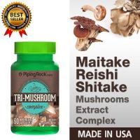 ราคา Tri-Mushroom Complex ผลิตภัณฑ์สมุนไพรเห็ดหลินจือ เห็ดชิตาเกะ เห็ดไมตาเกะ อาหารเสริมสุขภาพ 60 แคปซูล (สีเขียว) (419333360)