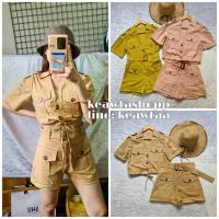 ราคา ชุดเซทซาฟารี เซทเสื้อกางเกง (3ชิ้น เสื้อกางเกงเข้มขัด) ชุดเซ็ต ผ้าลินินผสม ผ้าลินิน (3757922773)