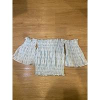 ราคา เสื้อเกาะอกปาดไหล่สีฟ้าลายดอก size s-m (28264333894)