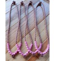 ราคา สร้อยเชือกเทียนลายเกลียวแกนสีโอวัลติน ลายชมพู (20485895681)