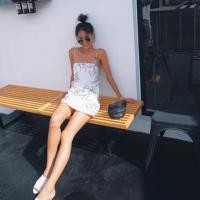 ราคา เดรสสายเดี่ยวผูกโบว์ด้านหลัง (1709610384)
