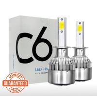 ราคา C6 ไฟหน้า LED H1 H3 H4 H7 H8 H11 9005 9006 หลอดไฟหมอกหมอกหมอกโคมไฟไฟหน้ารถไฟหน้าหลอดไฟ H7 2 ชิ้น (54807610617)