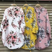 ราคา Pitzy Dress เดรสเชิ้ต มินิเดรส ผ้าวูลพีช เนื้อนิ่ม ลายดอกไม้วินเทจ อก 44 นิ้ว (5315719340)