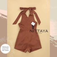 ราคา จั้มสูทขาสั้น ผูกคอ สีส้มอิฐ Tag : Nittaya , Size : M (8706992965)