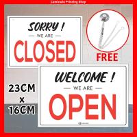 ราคา CMC2050 OPEN CLOSE Signage Board (23x16CM) ฝาดูดพร้อมตะขอ ป้ายเปิดร้าน ป้าย Kedai Buka ป้ายร้านอาหาร (53905322725)