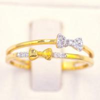 ราคา Happy Jewelry แหวนโบว์คู่ แหวนเพชร แหวนทองเพชรแท้ ทองแท้ 37.5% (9K) ME021 (16894709059)