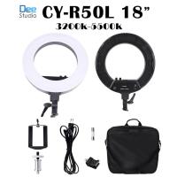 ราคา ไฟสตูดิโอ LED Ring Light CY-R50L ไฟแต่งหน้า size 18 นิ้ว ไฟเซลฟี ไฟวงเเหวน ไฟวงกลม 3200k-5500k แสง2สี (18076767759)