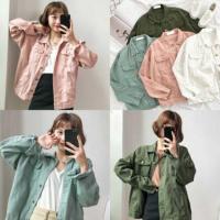 ราคา Pastel Denim Jacket ยีนส์นิ่ม ใส่สบาย (สีขาว) (3770336290)