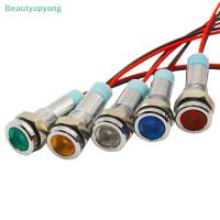 ราคา [Beautyupyang] 1 ชิ้น 6 มม.หัวแบน LED ไฟแสดงสถานะโลหะไฟสัญญาณกันน้ํา 12V 24V 220V พร้อมสีแดงสีเหลืองสีฟ้าสีเขียวและเส้นสีขาว (50811392568)