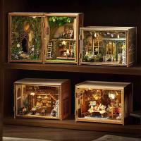 ราคา DIY บ้านตุ๊กตาจิ๋ว 3D ปริศนาบ้านหลังเล็กประกอบอาคารชุดของเล่นบ้านเฟอร์นิเจอร์แสงงานฝีมือไม้ของขวัญ (26394471533)