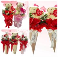 ราคา ตุ๊กตาหมีช่อกุหลาบแต่งโบว์ ช่อตุ๊กตาหมี (27094168819)