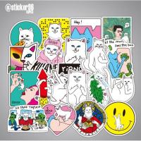 ราคา 49ชิ้น แมวRipndip สติ๊กเกอร์คละลาย กันน้ำ (1257927670)