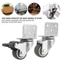 ราคา 4 Pcs Furniture Castors Heavy Duty Casters Stable Swivel Plate Casters L-Shaped Rubber Caster Wheels (40530981508)