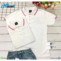 ราคา เสื้อโปโล สีขาว ขลิบชมพู (EATK) (11898079502)