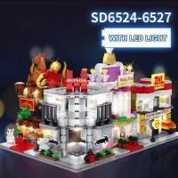 ราคา ชุดตัวต่อ ร้านค้ามีไฟ Sembo Block SD6524-6527 เลโก้ mini street building block (6317843368)