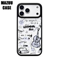 ราคา เคสไอโฟน TPU ขอบดำ หลังแข็งใส กันกระแทก ลายข้อความและกีตาร์สไตล์สตรีท สำหรับ iPhone 17 16 15 14 13 12 11 Pro Max Plus (52159911864)