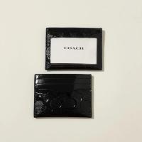 ราคา ของใหม่ป้ายห้อย พร้อมส่ง กระเป๋าใส่บัตร COACH CV422 SLIM ID CARD CASE IN SIGNATURE LEATHER หนังแก้ว สีดำ ของแท้ (26710548487)