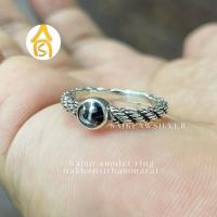 ราคา แหวนนะโมเงินแท้ แหวนหัวนะโม แหวนถมหัวนะโม รมดำ เงินแท้ มีใบรับประกัน (24092202426)